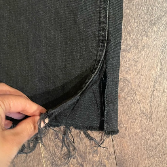 Black Denim High Waisted Straight Leg Sz 8 - Picture 3 of 3